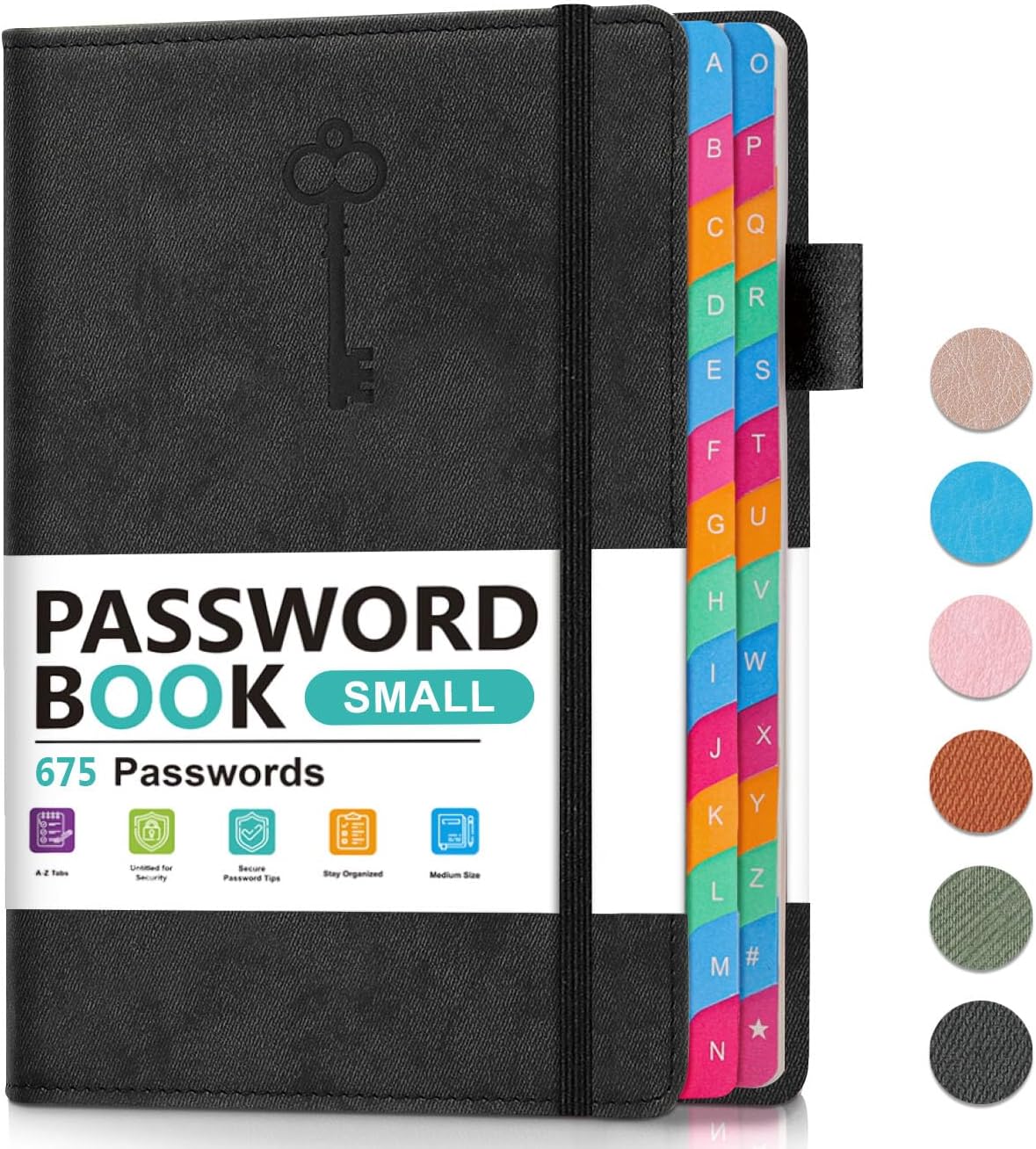 Home Office Login - Small Password Keeper Book with Colorful