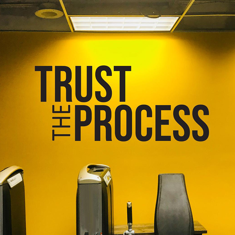 Home Office Yoga Room - Trust The Process Wall Sticker Gym