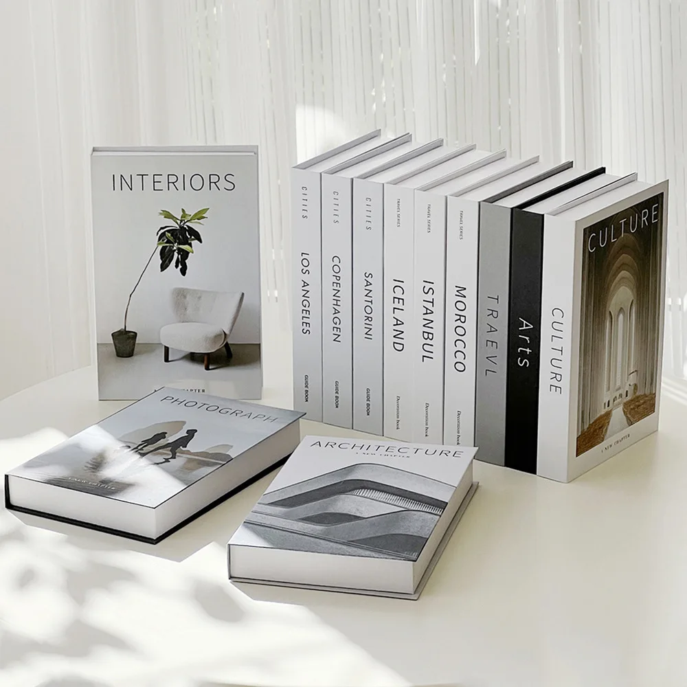 Home Office Building - Minimalist Modern Decorative Fake Books Props