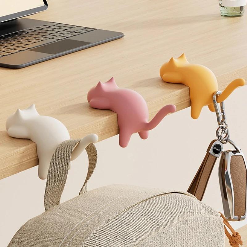 Home Office Desk Ideas - Lovely Cat Design Table Edge Hook
