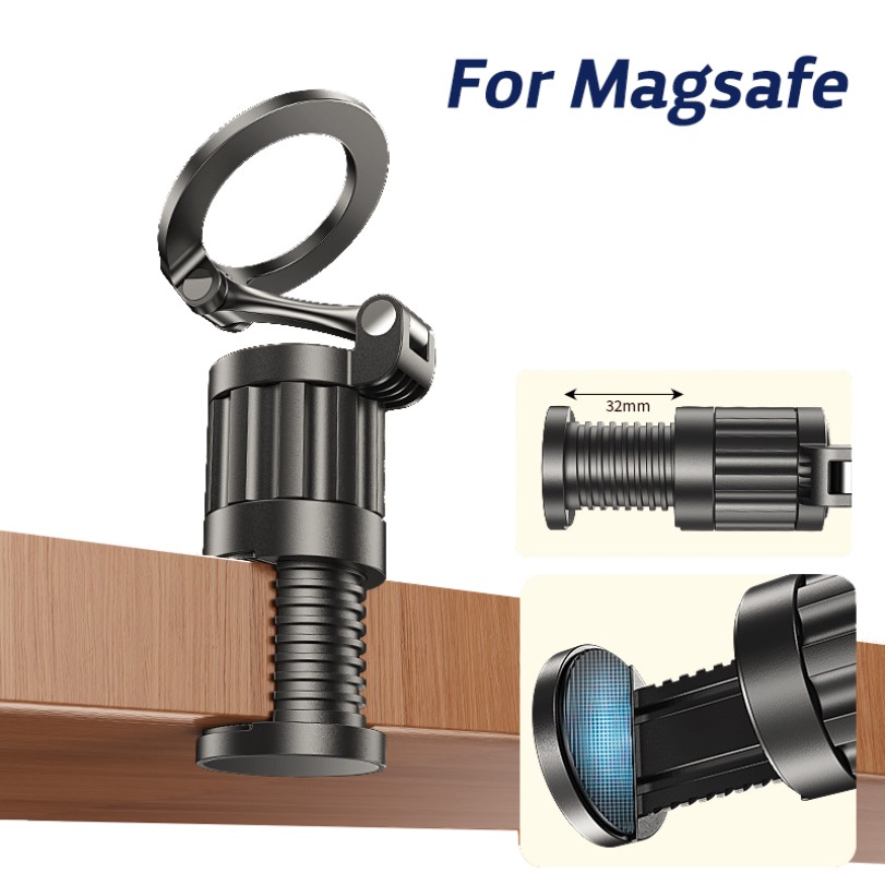 Home Office Desk Ideas - 360° Rotation Desktop Magnetic Phone Holder