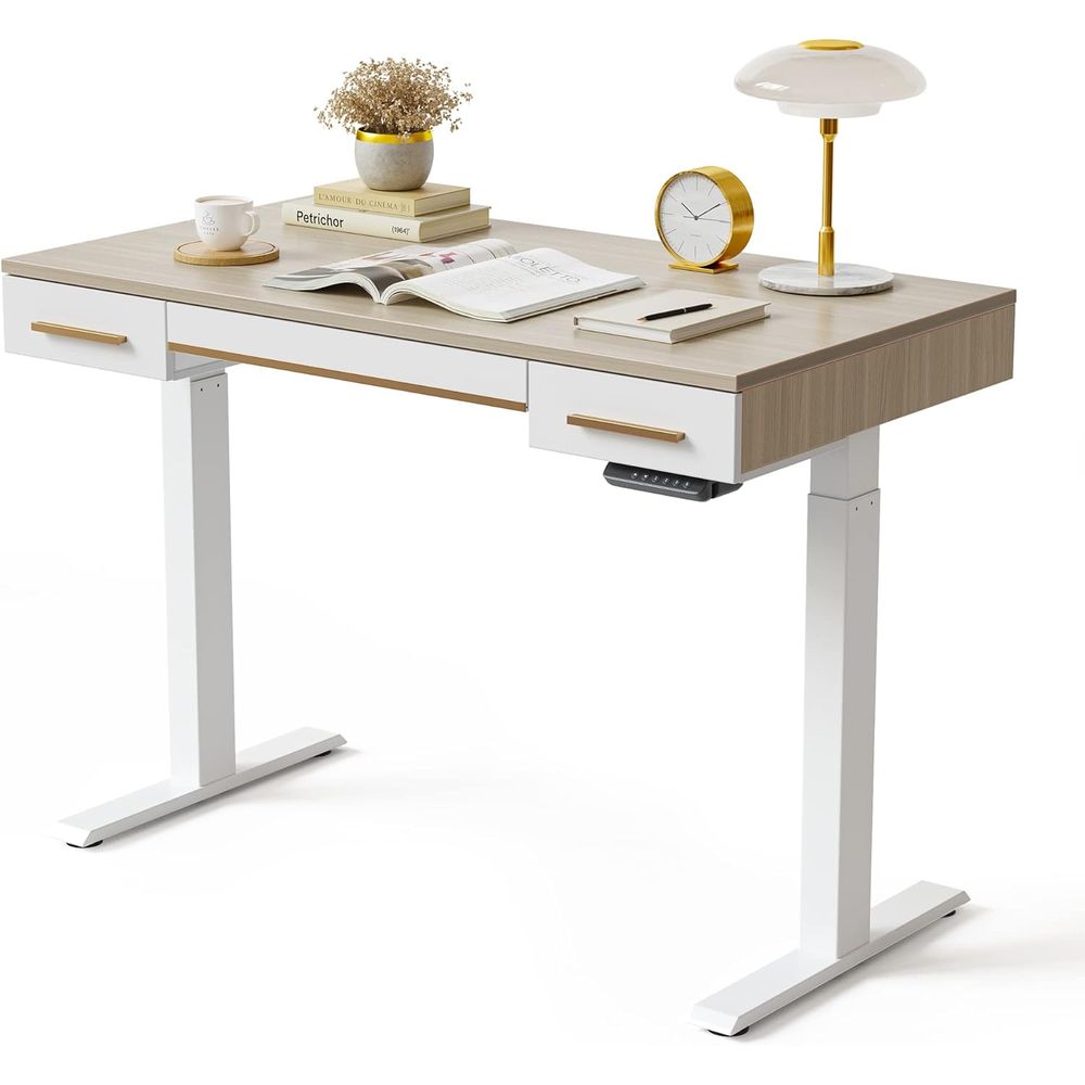 Home Office Desks - Electric Standing Desk, 3 Drawers, 48