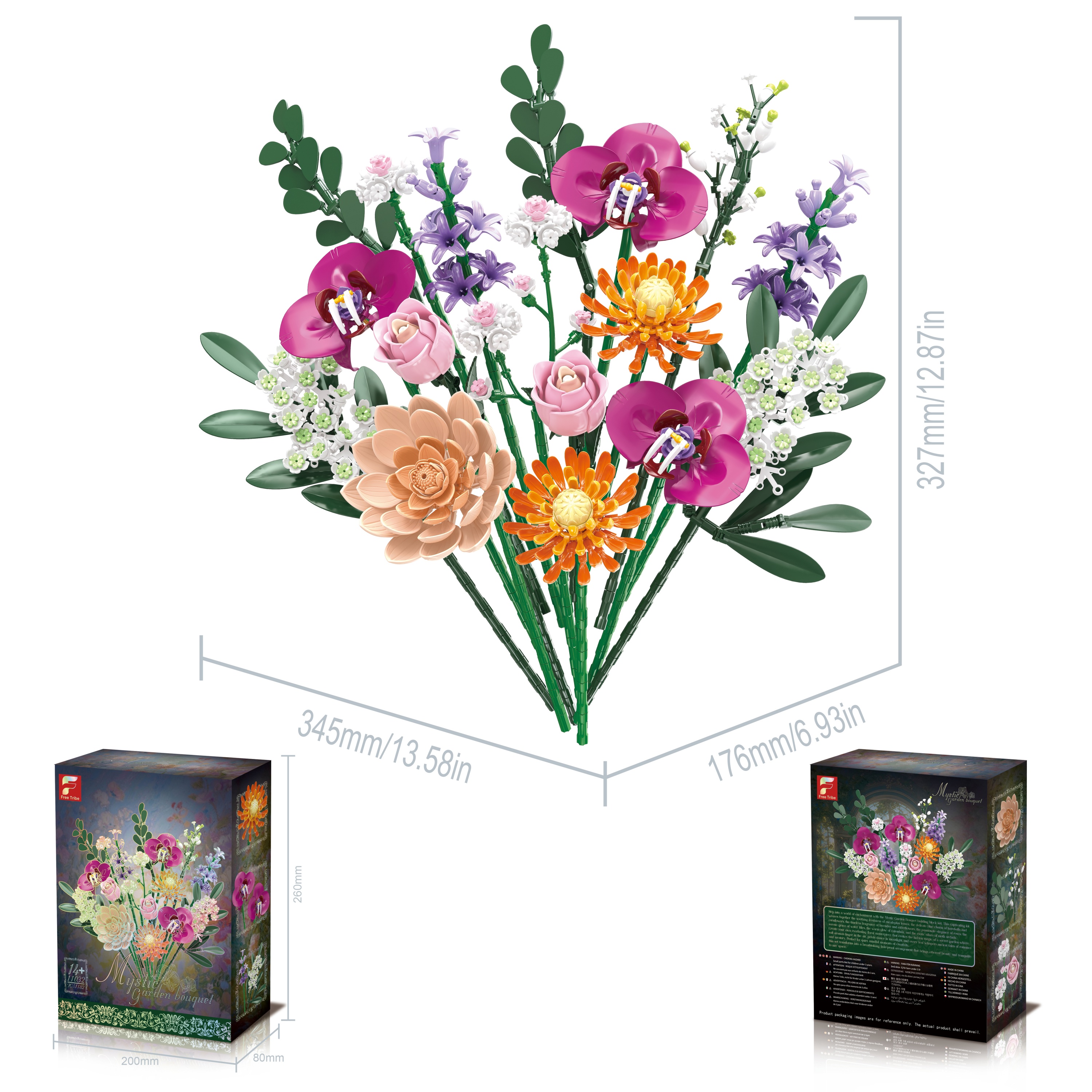1183PCS Bouquet Building Block - Home Office Building ulasan dan harga