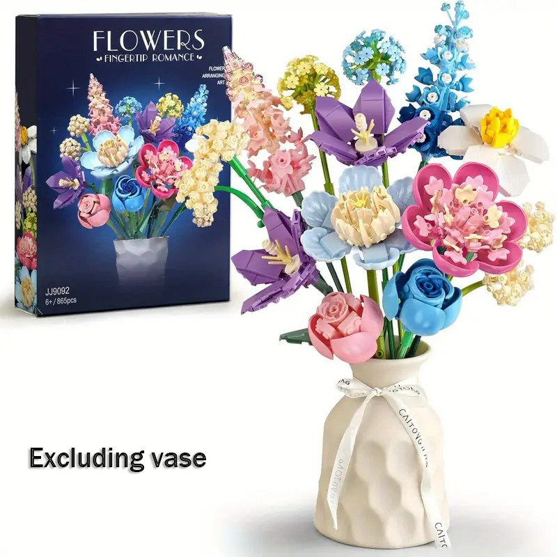 865pcs Rose, Narcissus, Hydran - Home Office Building ulasan dan harga