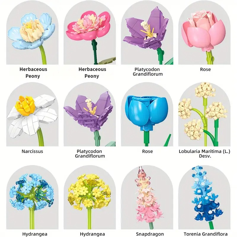 865pcs Rose, Narcissus, Hydran - Home Office Building ulasan dan harga