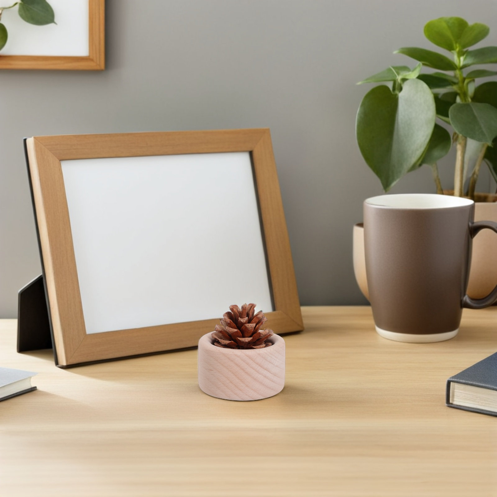 4Pcs Wood Grain Mini Essential - Home Office Yoga Room ulasan dan harga