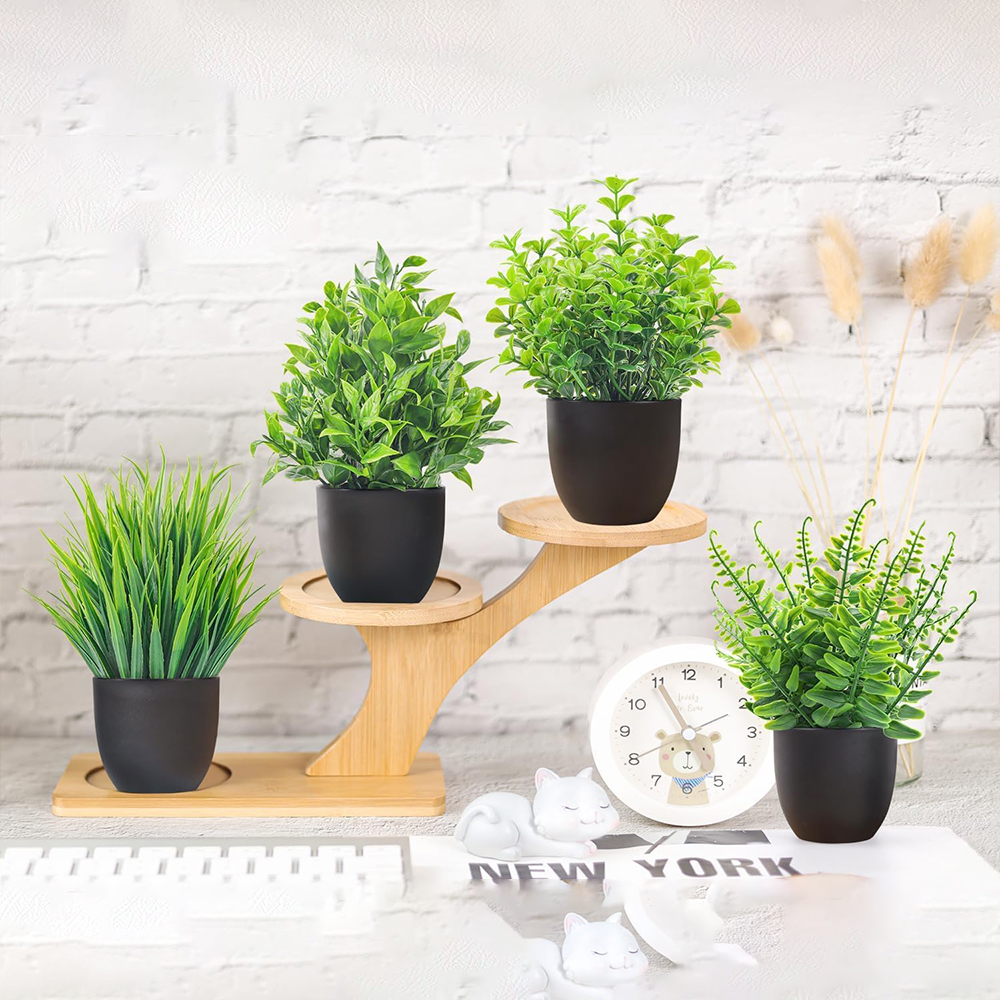 4 Packs Fake Plants Artificial - Home Office Desk Ideas ulasan dan harga