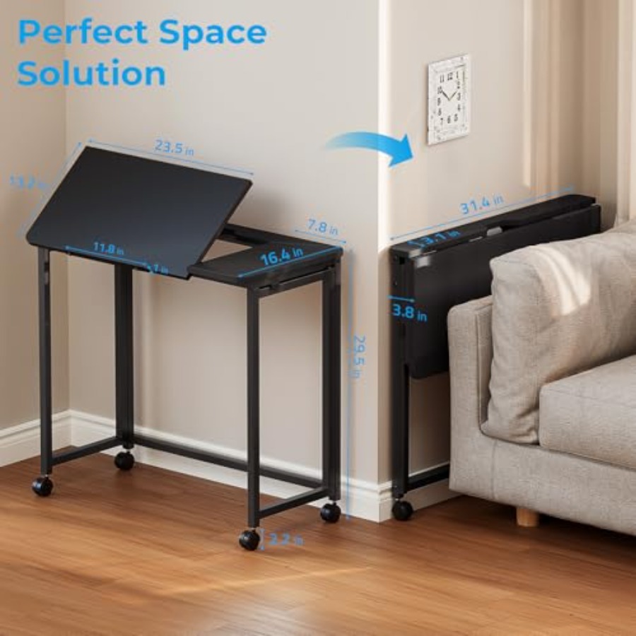 Folding Desk with Wheels 31.5  - Home Office Desks ulasan dan harga