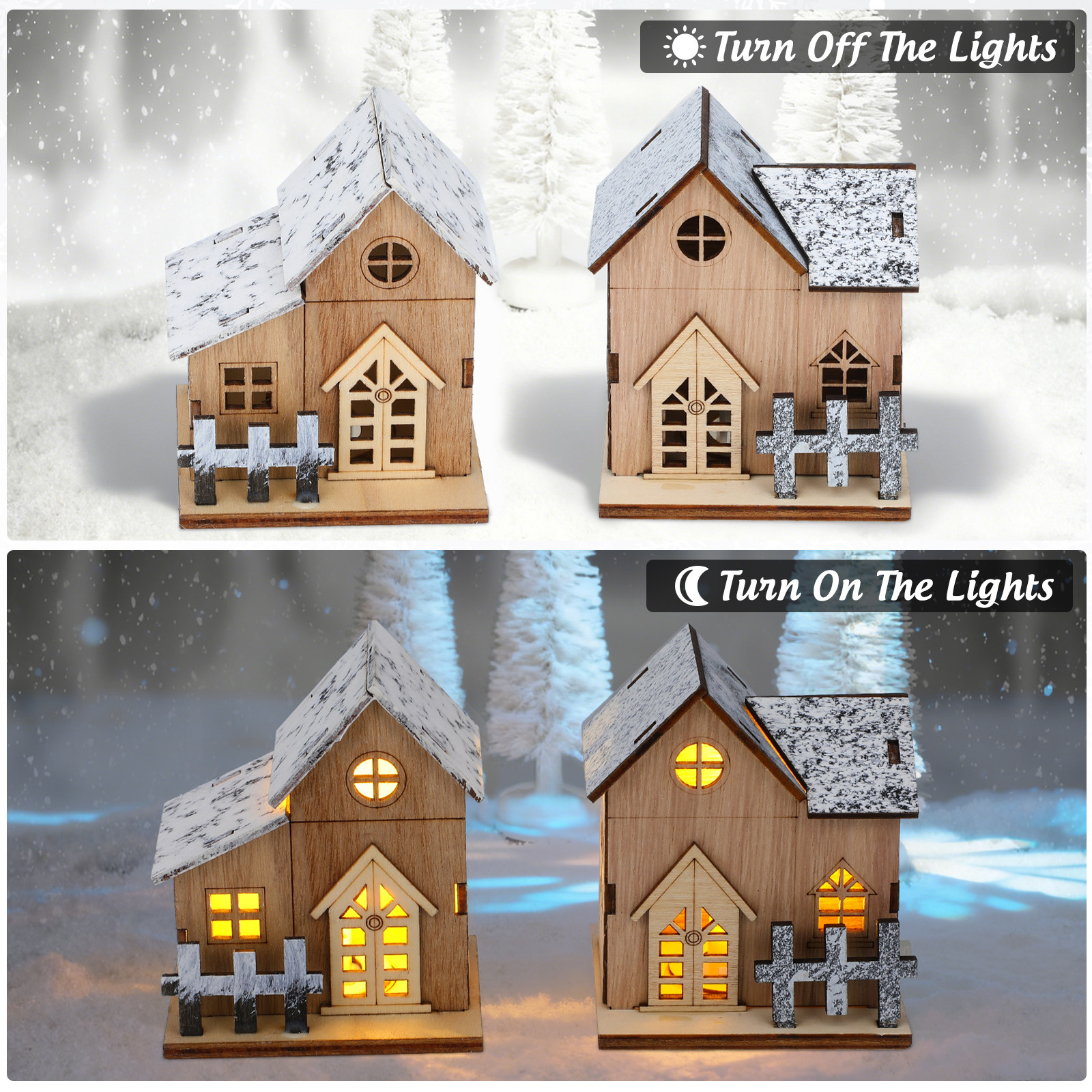 2Pcs LED Illuminated Wooden Ch - Home Office Login ulasan dan harga