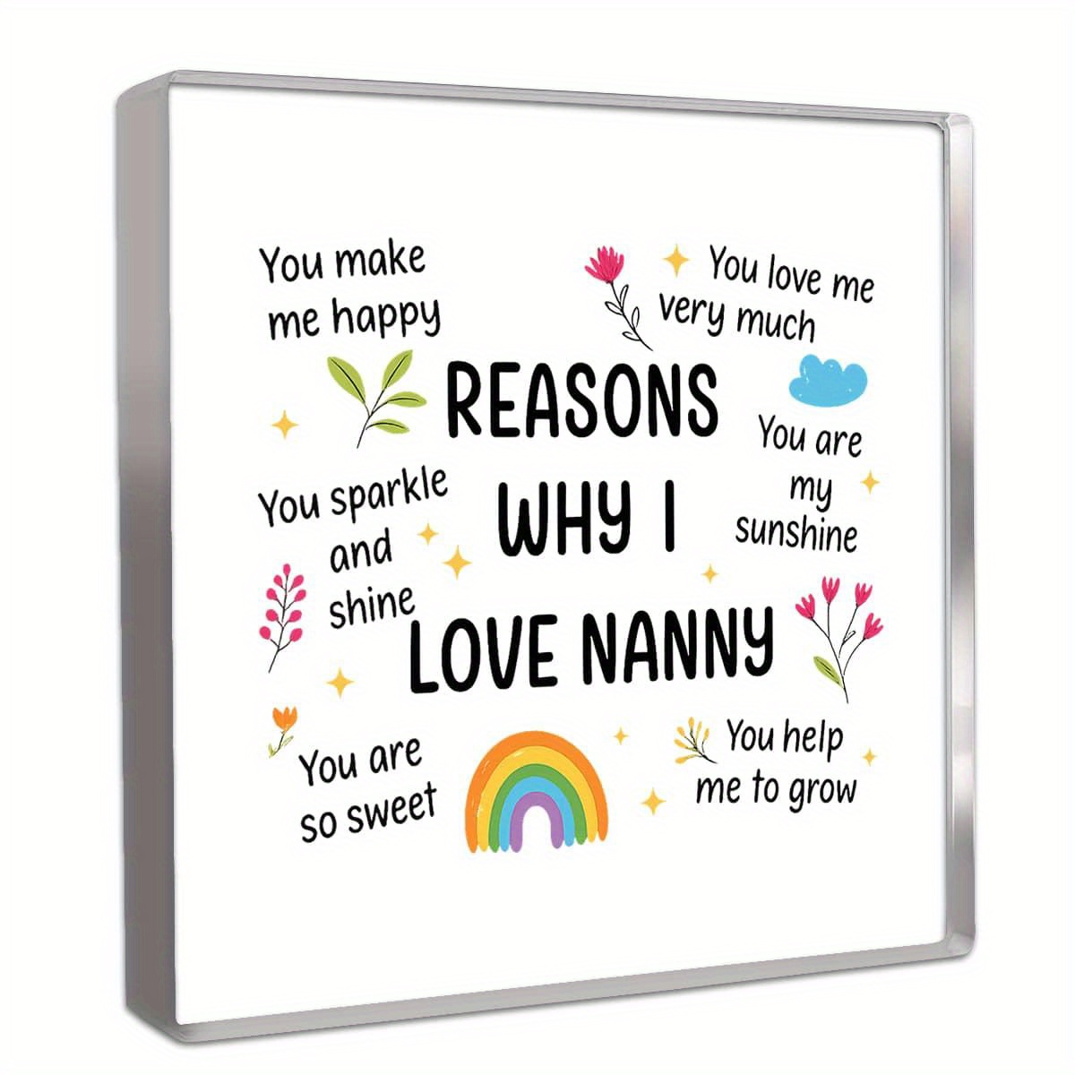 Nanny Gifts Boho Floral Rainbo - Home Office Quotes ulasan dan harga
