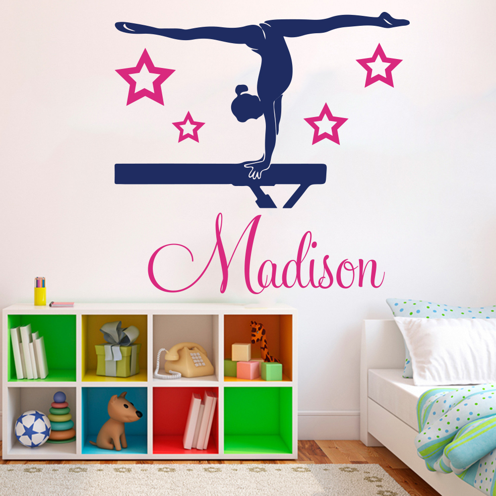 Custom Name Girl Gymnastics Da - Home Office Yoga Room ulasan dan harga