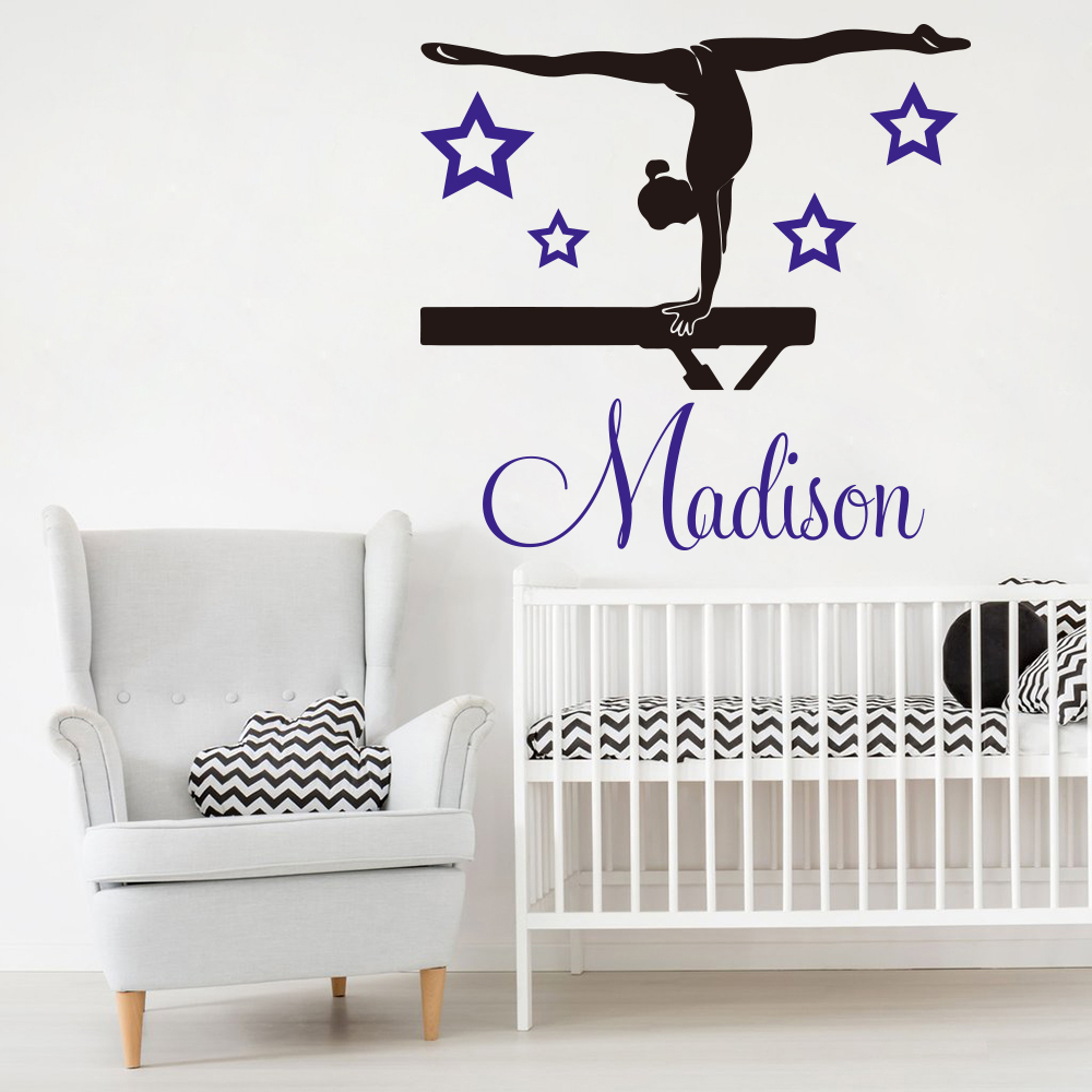 Custom Name Girl Gymnastics Da - Home Office Yoga Room ulasan dan harga