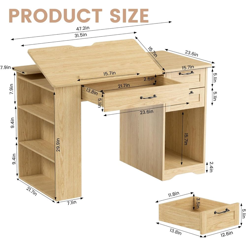 Adjustable Desk with Storage,  - Home Office Desks ulasan dan harga