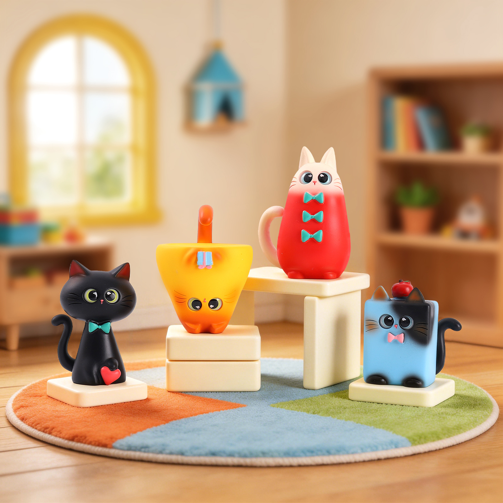 Blind Box Cat Figurine Resin C - Home Office Desk Ideas ulasan dan harga
