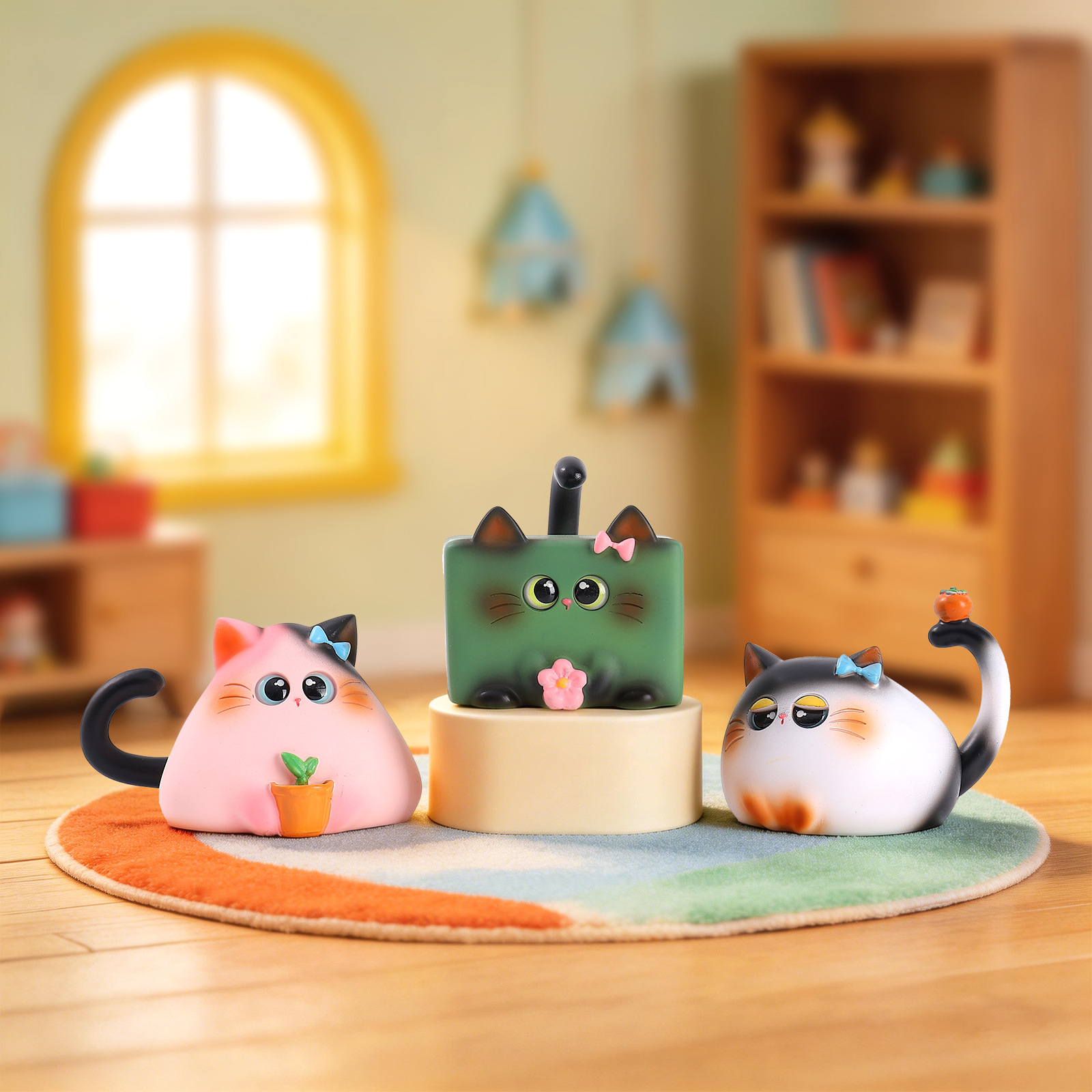 Blind Box Cat Figurine Resin C - Home Office Desk Ideas ulasan dan harga