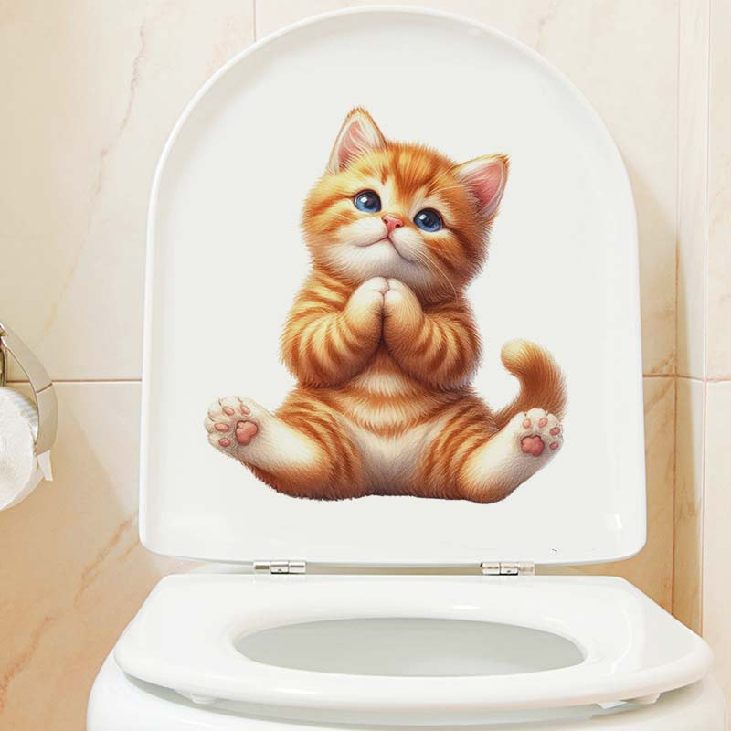 Yoga Cat  Wall Sticker Removab - Home Office Yoga Room ulasan dan harga
