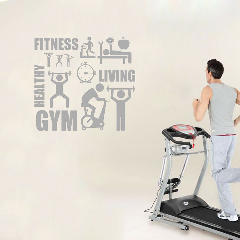 Exercise Stickers Gym Wall Dec - Home Office Yoga Room ulasan dan harga