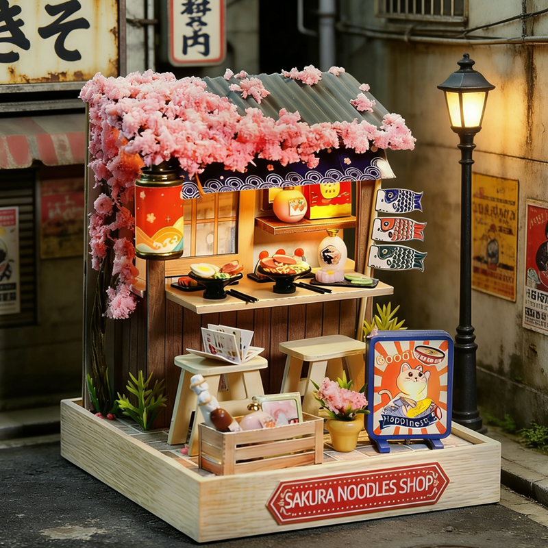 Mini Dollhouse Kit Sakura Stre - Home Office Building ulasan dan harga