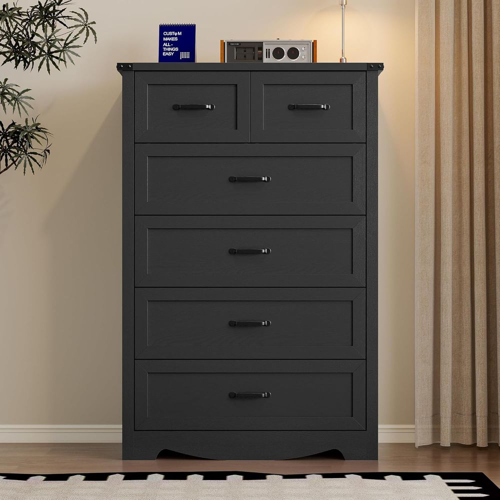 6-Drawer Wooden Chest with Met - Office Drawer Organizer ulasan dan harga