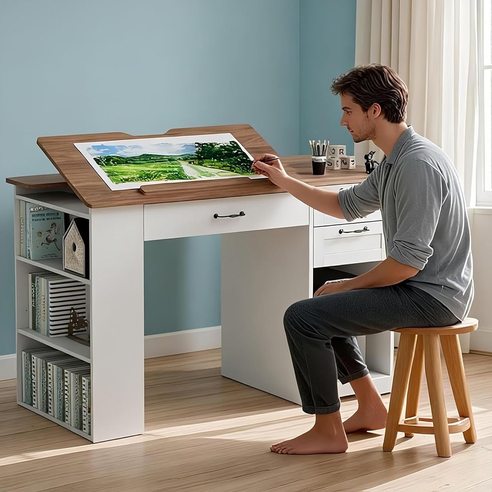 Adjustable Desk with Storage a - Home Office Desks ulasan dan harga