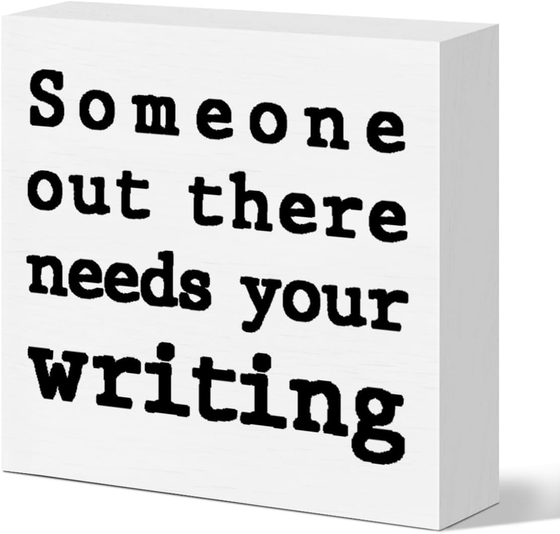 Wooden Box Sign for Writers, N - Home Office Quotes ulasan dan harga