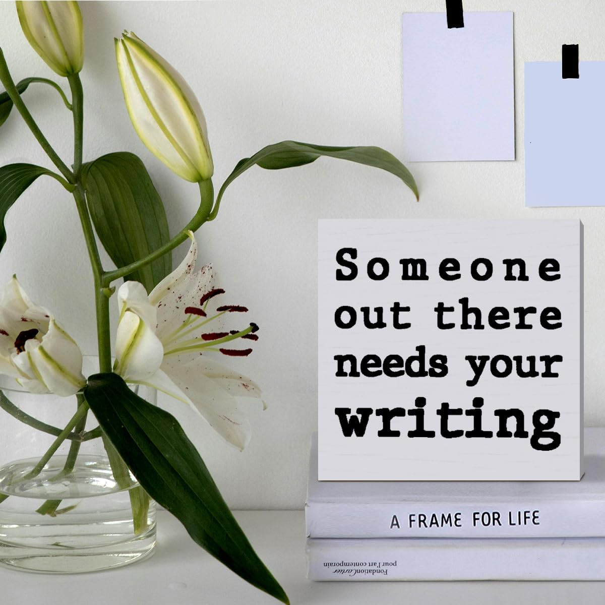 Wooden Box Sign for Writers, N - Home Office Quotes ulasan dan harga