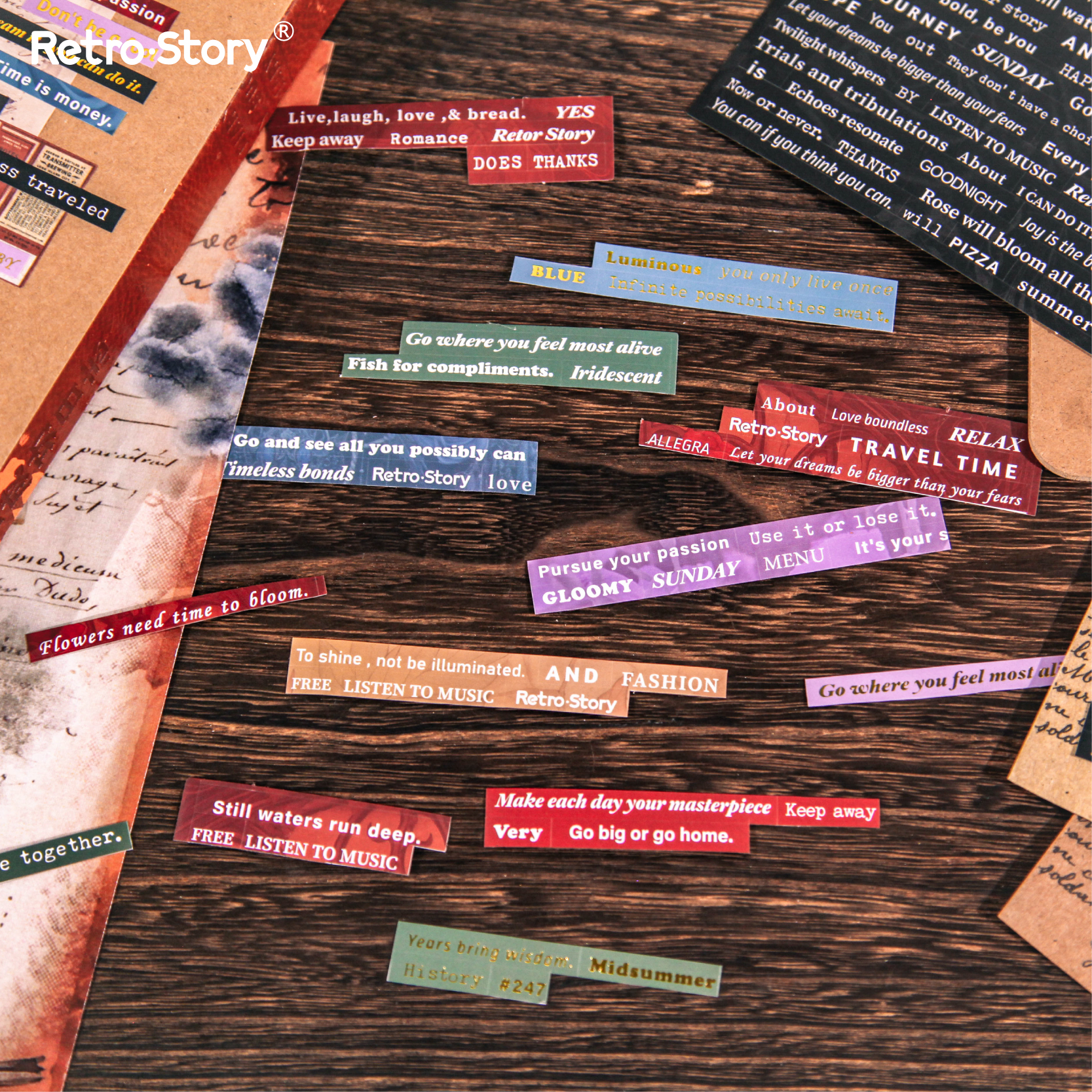 4 sheets Vintage English Text  - Home Office Quotes ulasan dan harga