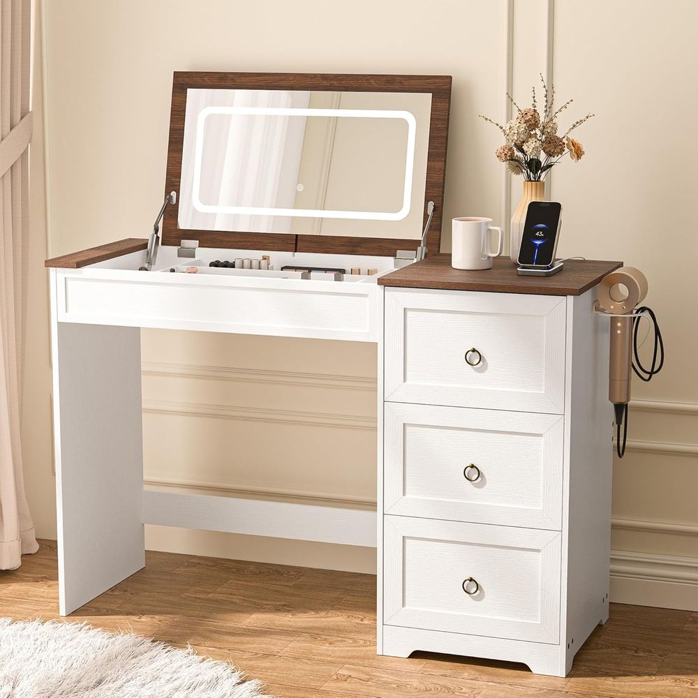 Keonjinn White lip Top Vanity  - Desk Charging Station ulasan dan harga