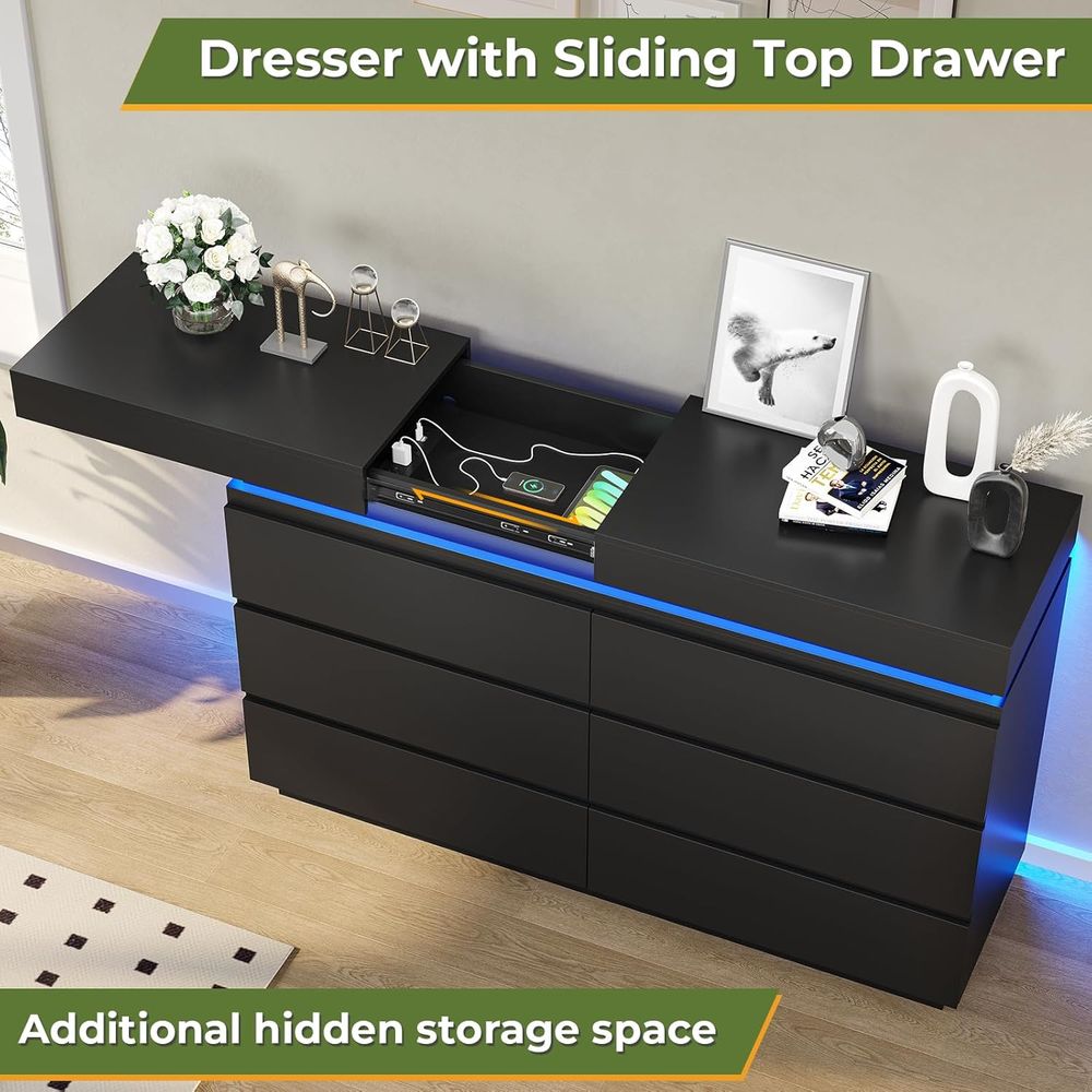 6-Drawer Sliding Top Desk, Wid - Desk Charging Station ulasan dan harga