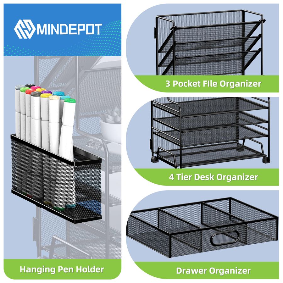 4Tier Paper Organizer 3Pocket  - Office Drawer Organizer ulasan dan harga
