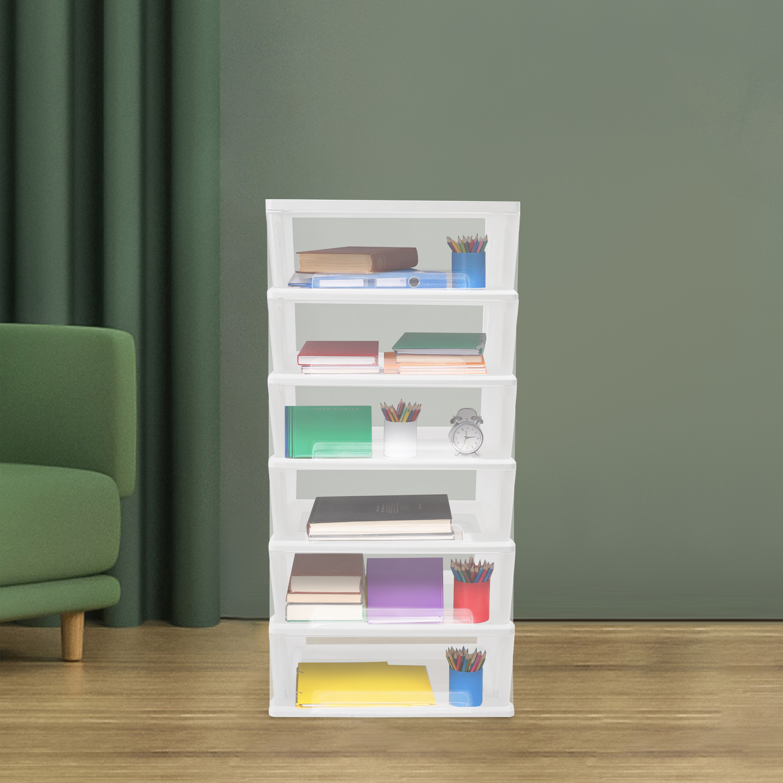 6 Tiers Clear Drawer Storage O - Office Drawer Organizer ulasan dan harga