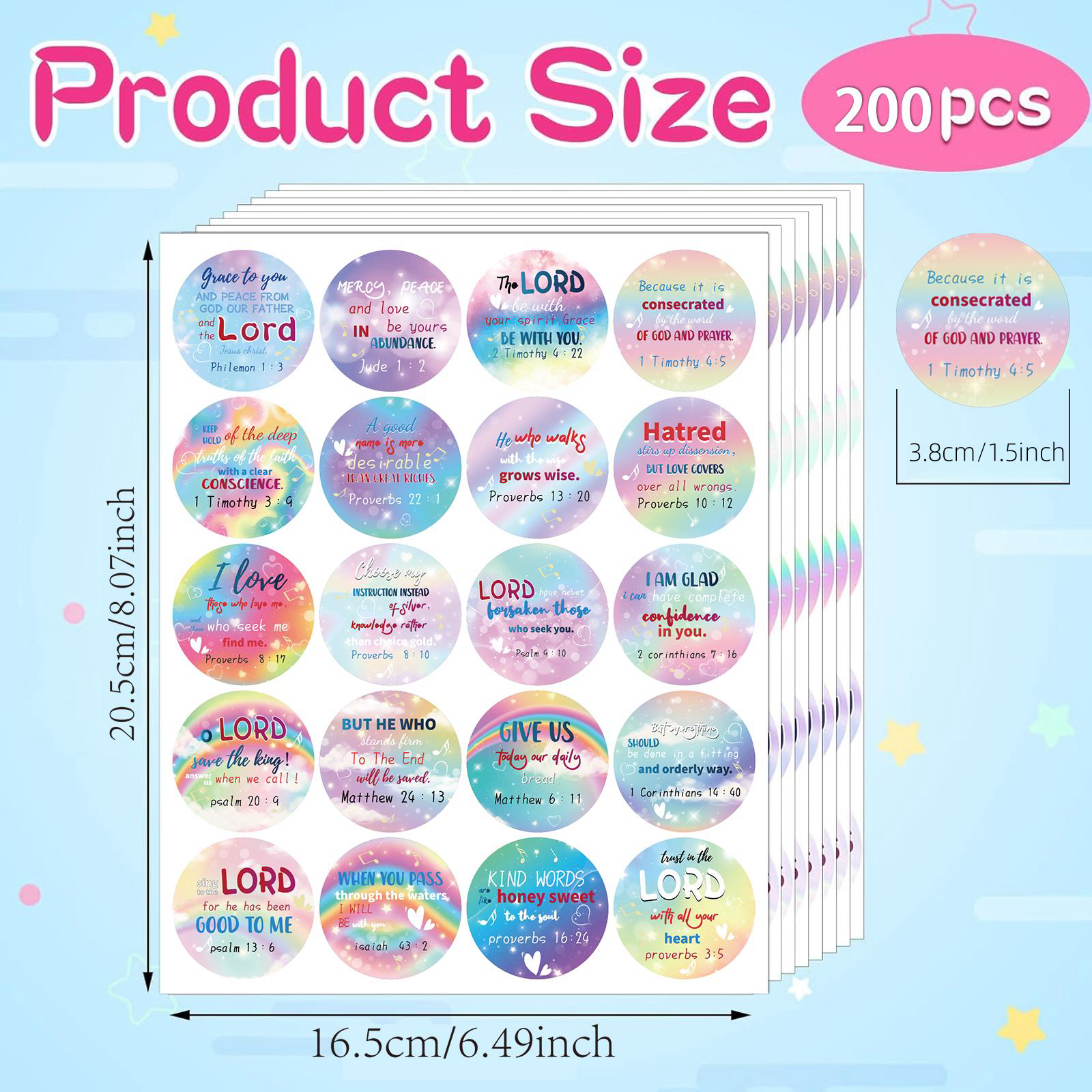 200 Pcs Christian Religious St - Home Office Quotes ulasan dan harga