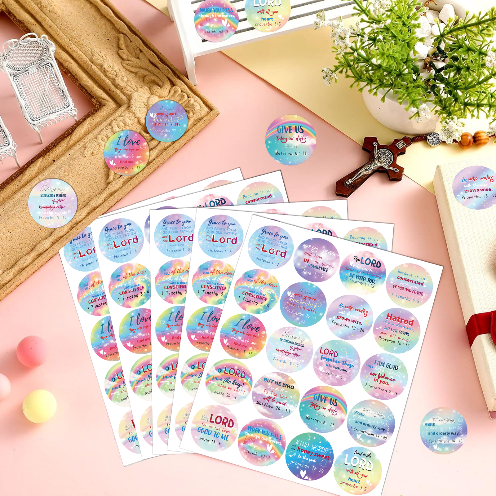 200 Pcs Christian Religious St - Home Office Quotes ulasan dan harga