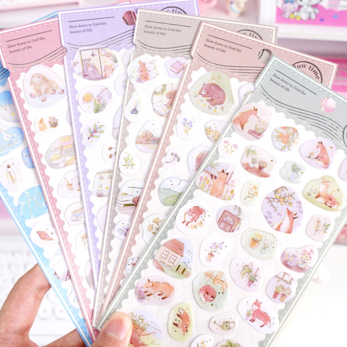 3 pcs Lovely Animals Slow Time - Home Office Quotes ulasan dan harga
