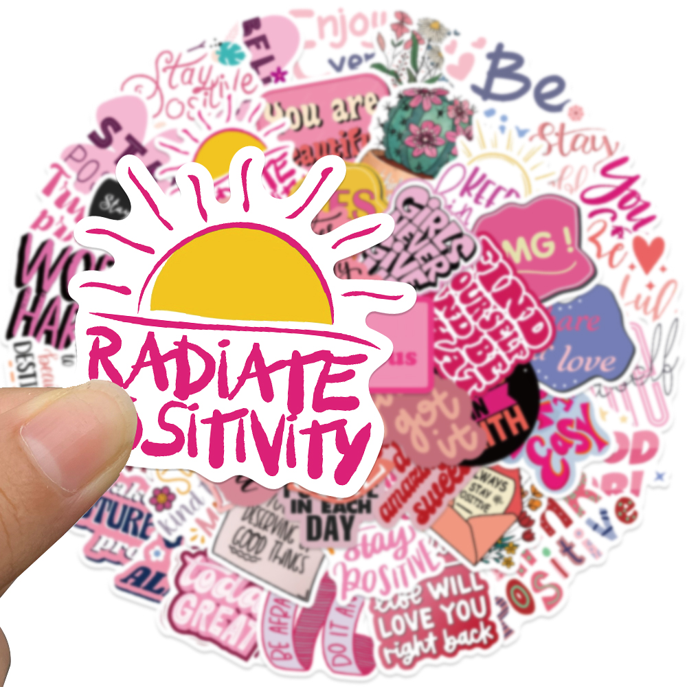 50pcs Pink Inspirational Phras - Home Office Quotes ulasan dan harga